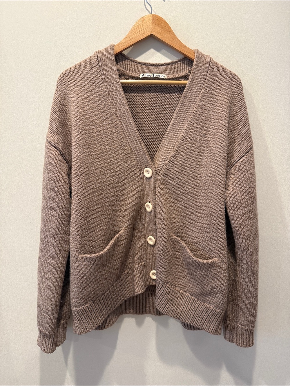 Acne Studios Beige Chunky Cardigan Size XS